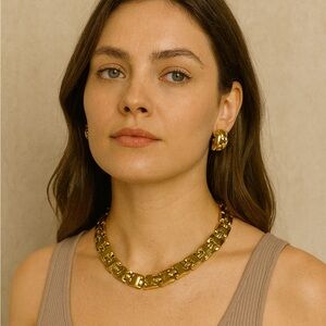 St. John Gold-Tone Statement
Necklace & Matching Earrings Set